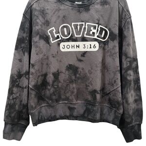 Gray Tie-Dye 'Loved' Sweatshirt